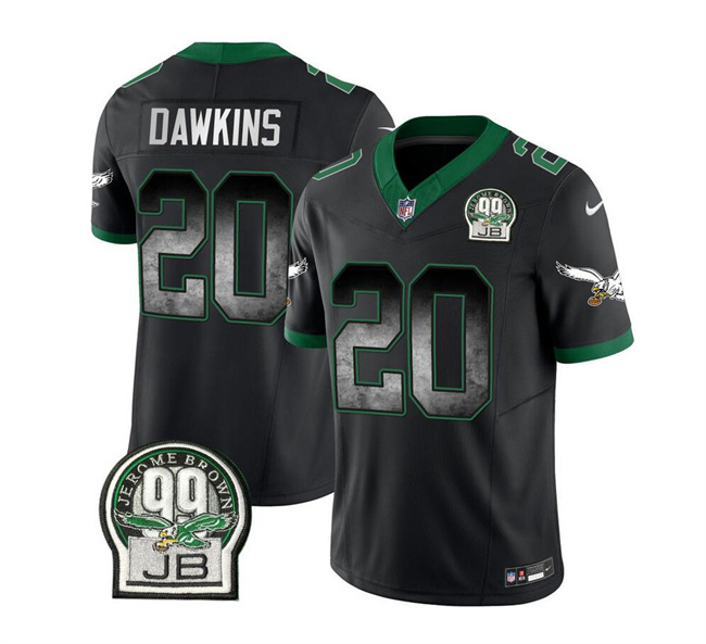 Men's Philadelphia Eagles #20 Brian Dawkins Black 2023 F.U.S.E. Throwback Vapor Untouchable Limited Football Stitched Jersey